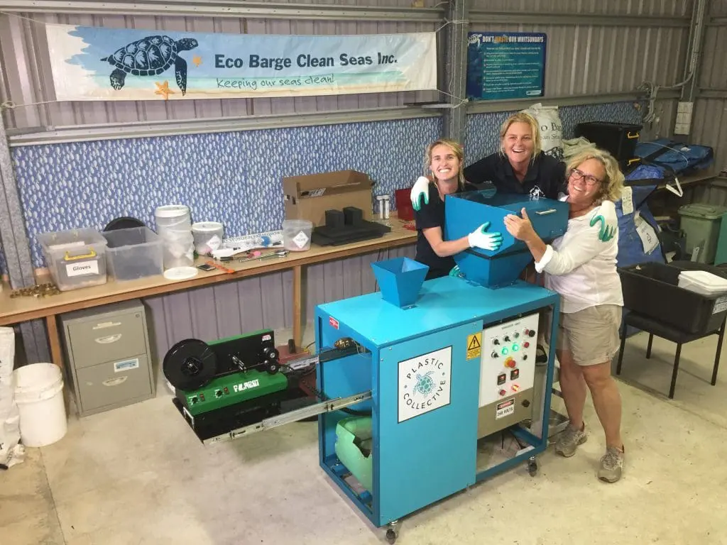 Shruder Machine that shreds marine debris located at Eco Barge HQ